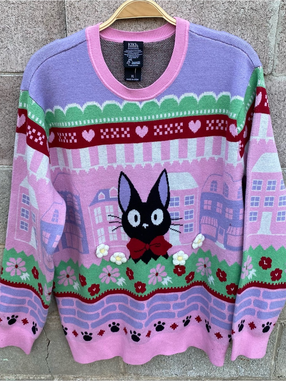 Kiki's Delivery Service Sweater Womens XL Jiji Floral Portrait Box Lunch
